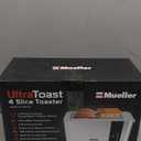 Mueller UltraToast Full Stainless Steel Toaster 4 Slice, Long Extra-Wide Slots for Bagels and Waffles, 6 Browning Levels, LED Display, Cancel/Defrost/Reheat Functions & Removable Tray, Kitchen Gadgets