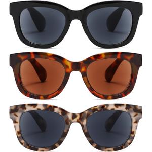 Oversized Reading Glasses for Women,3 Pack Blue Light Blocking Computer Spring hinge Readers