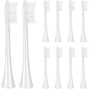 10 Pcs Replacement Toothbrush Heads for Boka 2.0 & 3.0 Electric Toothbrush Adults with Dust Cover, White