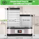 Homdox Food Dehydrator for Jerky & Fruit, 8 BPA-Free Trays, 72H Timer & Temp Control 158F, 400W Dehydrator Machine for Herbs, Veggies, Meat, Dog Treats, Fruit Roll Sheet Included