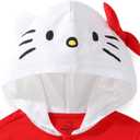 Hello Kitty Sanrio Girls Cosplay Hooded Coverall with Ears and Bow for Toddler and Big Kids, 3T (Red)