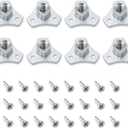 POWERTEC 5/16-18 T Nuts, 8 Pcs | Screw-On Tee Nuts for Bolts and Stem Caster Wheels  Threaded Inserts for Wood Working, Rock Climbing Holds and Furniture | 1/2" Length (QTN1108)