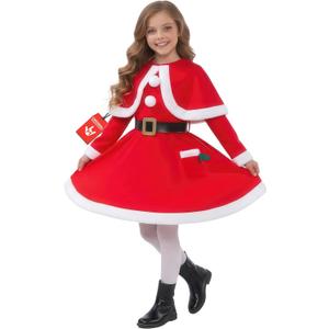 Morph Kids Santa Costume, Girls Santa Costume, Christmas Costumes for Girls, Christmas Costumes for Kids (Large)