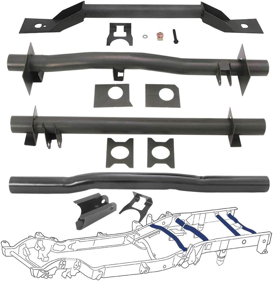 Mountainpeak 4PCS Front and Rear Fuel Tank Support Crossmember, Upper Shock Mount Crossmember, Rear Spare Tire Support Crossmember Kit Fit for 1999-2006 Chevy Silverado GMC Sierra 1500 2500
