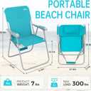 #WEJOY Folding Beach Chair for Adults, Lightweight Beach Chair with Shoulder Straps, High Back Camping Chairs with Hard Armrest, Supports 300lbs for Outdoor Lawn Concert
