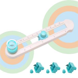 Circle Cutter Tool for Paper Crafts - Rotary Cutter Round Cutting Knife with 3 Replaceable Blades for Scrapbooking, Card Making, Art And Diy Crafts, Fits Circles with A Radius Between 0.6"-4" (Green)