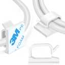 100 pcs of self Adhesive Cable Clips, Peel and Management for Wall Desk and Office (White)