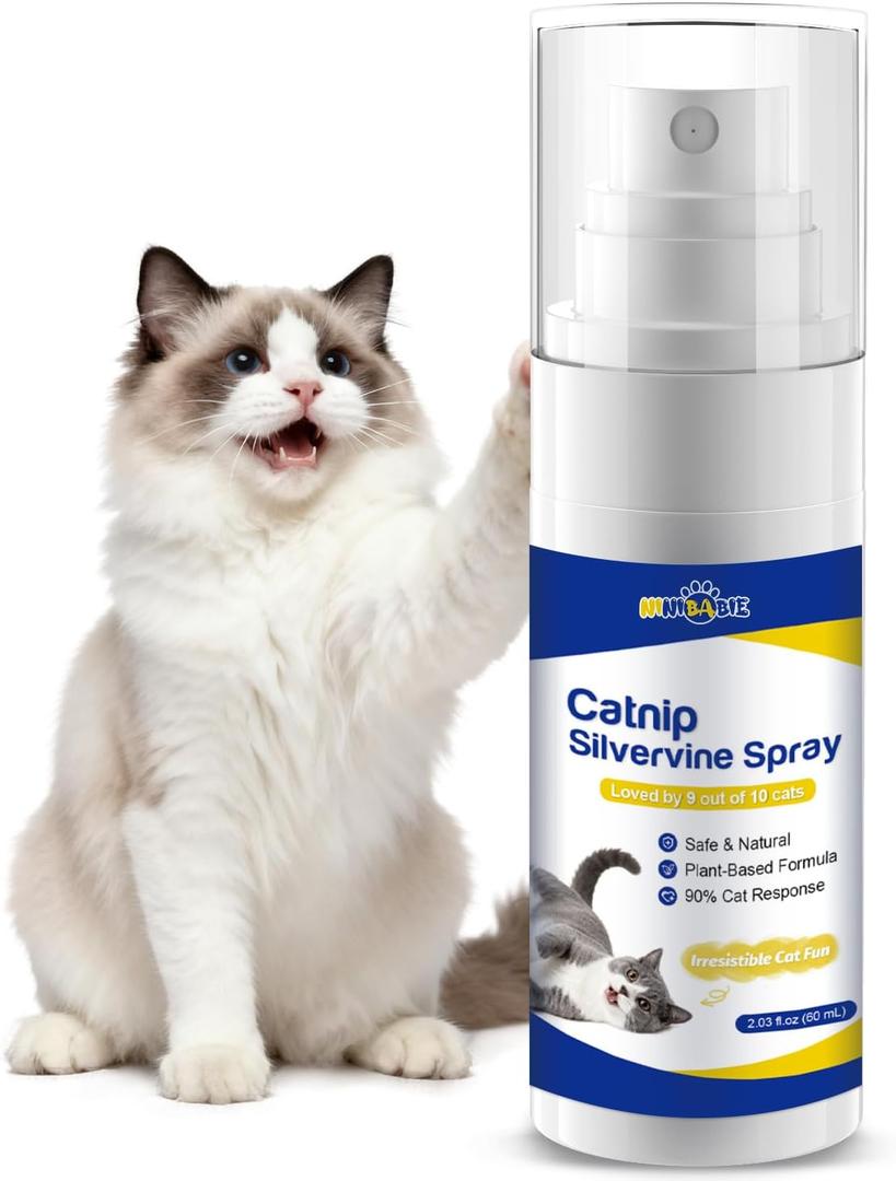 Upgraded Catnip Spray for Cats with SilvervineNatural Dual-Plant Formula,Loved by 9 Out of 10 Cats,Cat Nip Spray Refresh Toys&Training Aid for Indoor Cats
