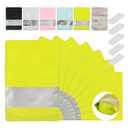 200 Pcs Mylar Bags for Food Storage  Mylar Bag with Window, Foil Stand Up Resealable Bags for Food, Smell Proof Bag Freeze Dried Candy Packaging Sealable Pouch Jewelry Bracelet Pouch Green