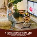 Folding TV Tray Adjustable Dinner - Trays for Eating On Couch Wooden Tables Mate Stand Foldable Desk with Cup Holder Portable