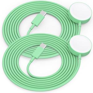 Amasuki 2Pack USB C for Watch Charger Magnetic Charger Wireless Portable Compatible with Watch Ultra2 Ultra Series 10/9/8/7/6/SE/SE2/5/4/3/2/1-[1m/Green]