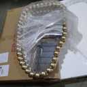 H HOMEWINS Irregular Wall Mirror, Gold Asymmetrical Boho Beads Modern Funky Unique Luxury Mirror for Bathroom, Bedroom, Living Room, Entryway, Fireplace, 20X30 inch