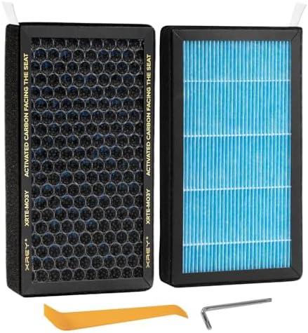 2-Pack Tesla Model 3/Y HEPA Cabin Air Filter Replacement (2016–2026), H13 True HEPA Activated Carbon Replacement for Model 3 Model Y, Odor-Free, Easy Install