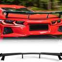 Rear Trunk Lid High Wing Spoiler Kit Compatible with Corvette C8 Stingray Coupe Convertible 2020 2021 2022 2023 2024,Rear Trunk Wing Spoiler,Gloss Black