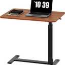 Sweetcrispy Overbed Bedside Table with Wheels, Adjustable Hospital & Home Use Bed Table, Rolling Laptop Table, Mobile Standing Desk, Rust