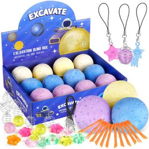 SEKEAHU Gemstone Dig Kit, Easter Gifts Explore Moon Science Kits Stem Toys for Kids, 12PCS Birthday Party Favors Easter Basket Stuffers Gifts, Educational Space Toys for Boys Girls Age 4 5 6 7 8-12