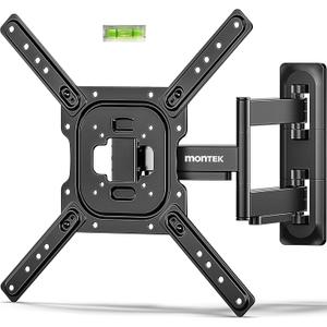 monTEK Full Motion TV Wall Mount for 2365 Inch Flat & Curved TVs and Monitors, Swivel & Tilt Articulating Bracket, Max VESA 400x400mm, Holds up to 77 lbs, Perfect Center Design
