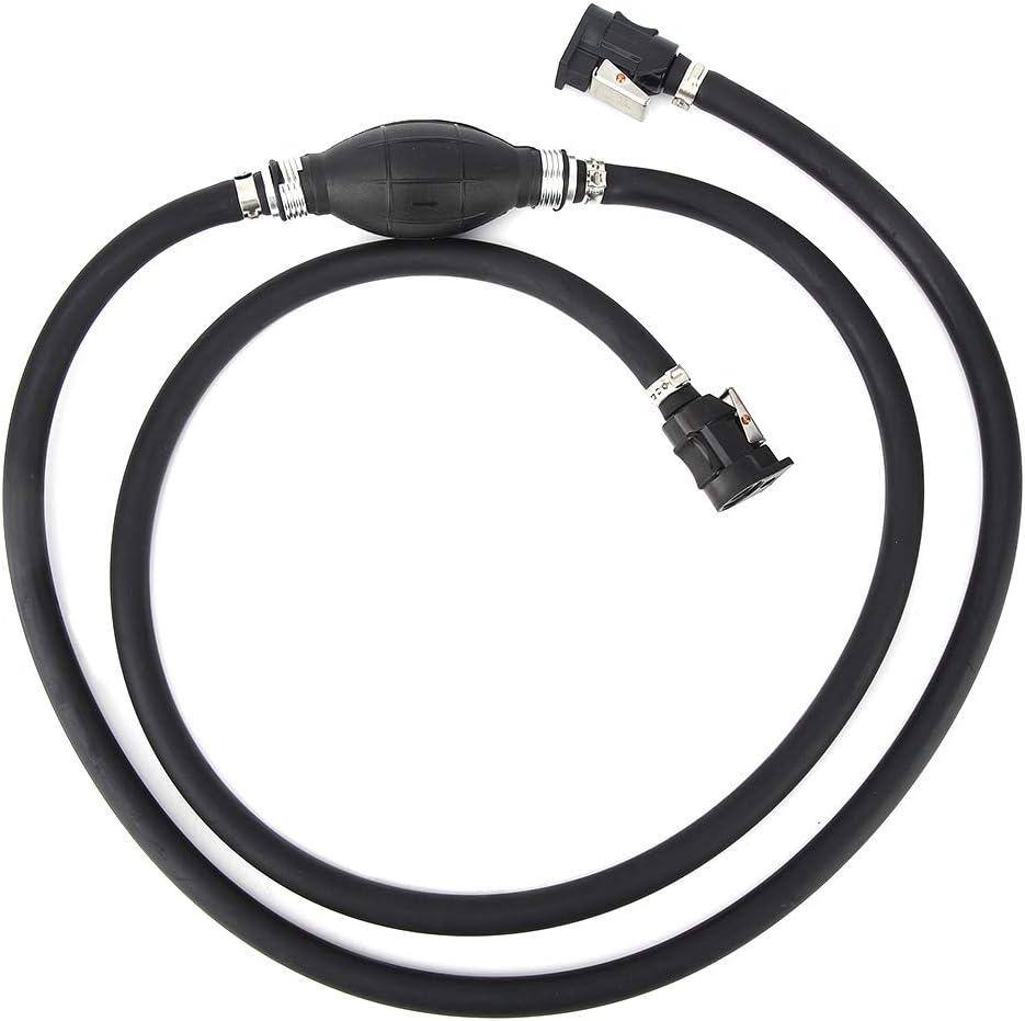 Maxmartt Boat Fuel Line 3/8in 7ft Boat Motor Fuel Gas Hose Fuel Line with Ball Pump Marine Gas Tank Fuel Line Assembly with Primer Bulb Connector for Marine Johnson