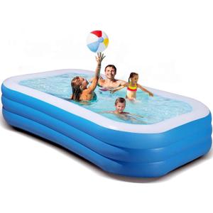 Inflatable Swimming Pool, Blow up Pools, Above Ground Swimming Pool for Family, Small Pools 103 x 69 x 24 inch Full-Sized Inflatable Pool for Kids for Outdoor, Backyard, L-Square Pool 120 x 72 x 23inch