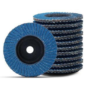 3 x 3/8 Inch Flap Discs for Angle Grinder, 60 Grit Flap Sanding Disc, Type 27 Grinding Wheel for Stainless Steel, Sheet Metal 10 Pack