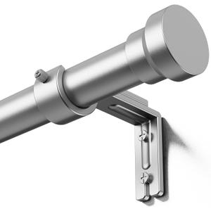 YaFex Curtain Rods 32-144 Inch, Heavy Duty 1 Inch Adjustable Curtain Rod for Windows, Silver Extra Long Window Treatment Rods, Modern Design, Easy Installation