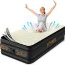 VOSSER Twin Air Mattress with Built-in Pump,18'' Foam Topper Blow Up Mattress,Luxury Inflatable Mattress 2 Mins Self-Inflation/Deflation - Breathable and Wrinkle-Free for Camping, Home & Guests
