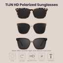 TIJN Polarized Sunglasses Women Men Oversized,UV Protection Sun Glasses Trendy Style,Large Square Shades,Big Frame Shady Rays