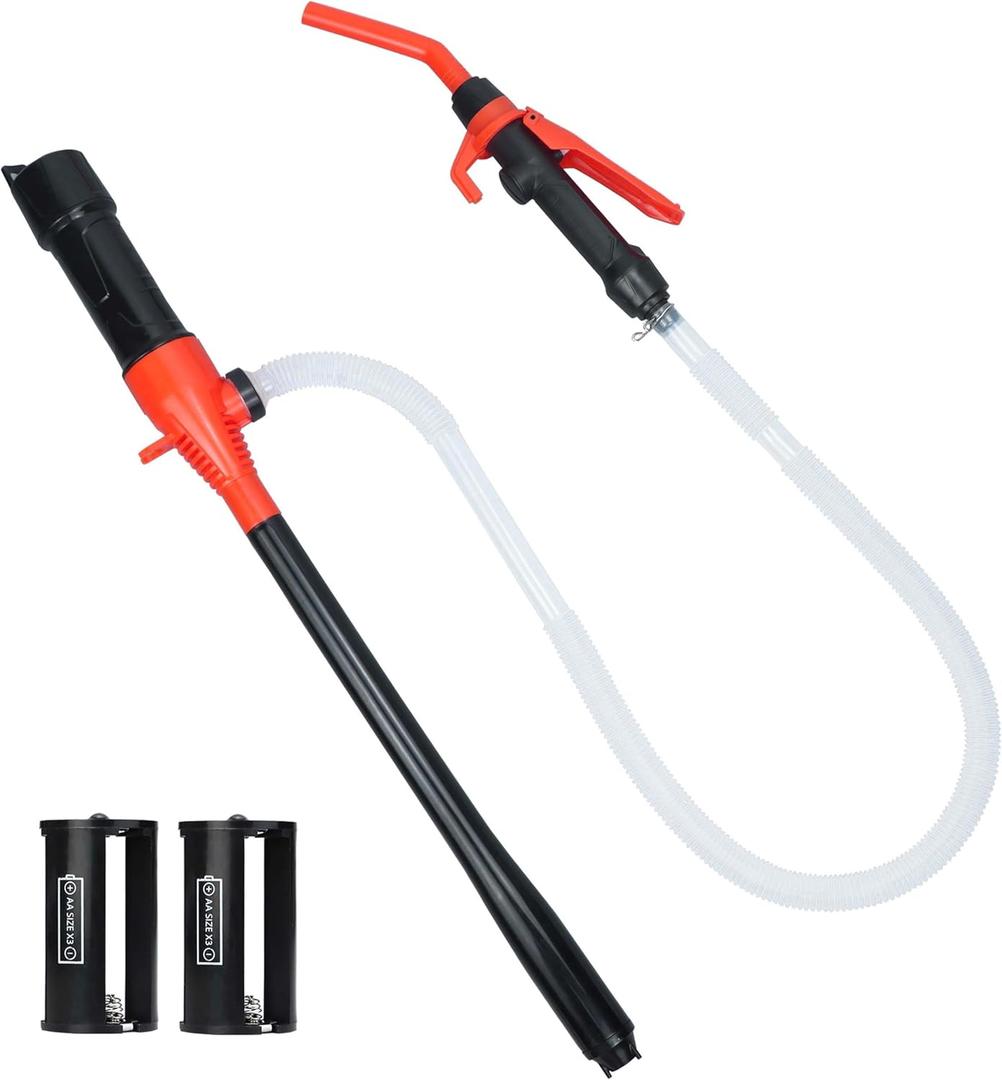 Portable Battery Powered Gas Transfer Pump, Battery Operated Liquid Water/Fuel Transfer Pump with Adjustable Flow Control, 2.2 Gallons per Min, Electric Siphon Pumps for Fuel Diesel Gas Can