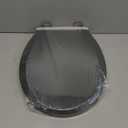 Round Toilet Seat, 16.5inch, Soft Close Quiet, No Alam, Standard Round Universal Size, PP Material Safe and Easy Clean, Black Grey (Gray)