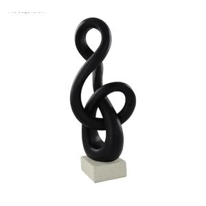 16" Modern Abstract Ribbon Decorative Sculpture, Knot Sculptures,Home Decor,Coffee Table Statues,Dining Living Room Desk Decor,Musical Note,Black
