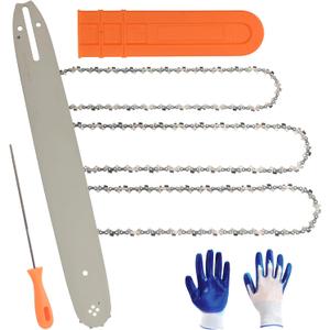 16 Inch Chainsaw Bar & Chain Combo - 3/8"LP Pitch .050" Gauge 56 Drive LinksCompatible with Stihl MS180, Husqvarna 140, Yusen 5900 Professional Logging Chainsaws3Chains+1Bar+1Glove+1File