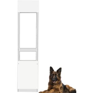 XLarge Dog Door for Sliding Glass Doors, Adjustable 75.39" to 81.3" Slider Height, Extra Large Dog Door for Sliding Glass Door, All-Metal Framed & Lockable Panel