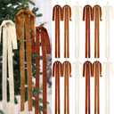 Janinka 12 Pcs Velvet Christmas Swag Bow 23.5x15.5 Inch Rustic Large Velvet Christmas Staircase Wreath Bows Vintage Tree Topper Bows Large Bow for Outdoor (Multicolor)