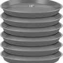 Eccliy 6 Pack Plastic Plant Saucer Heavy Duty Planter Saucers Large Plant Pot Saucers Plastic Water Trays for Indoors and Outdoors Flower Plant Plant Drip (Gray, 18 Inch)