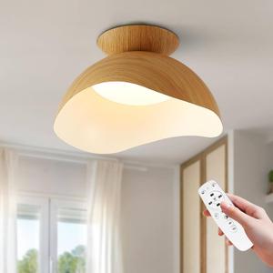 LED Ceiling Light Fixture, 11.8" Semi Flush Mount Gold Ceiling Light
