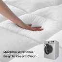 JINXIA Cooling Mattress Topper King for Back Pain, Extra Thick Mattress Pad Cover,Deep Elastic Pocket, Plush Pillow Top Overfilled with Down Alternative, White