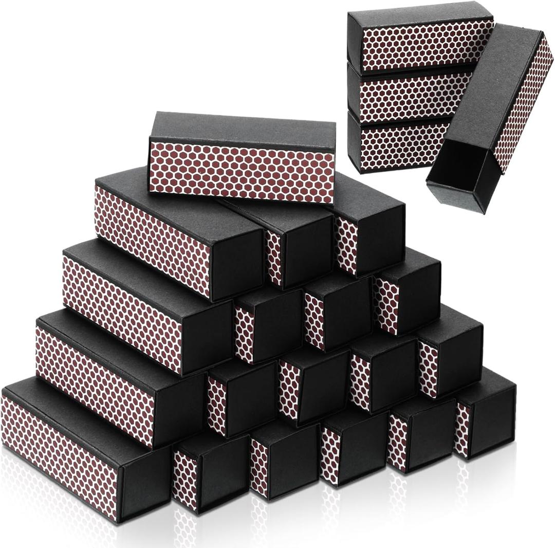 60 Pcs Blank Matches Containers DIY No Match Holder Blank Match Storage Boxes for Guests Wedding Bridal Shower Baby Shower Halloween Party Favor(Black,2.17 x 0.79 x 0.79 Inches)