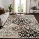 Superior Indoor Area Rug, Modern Floral Design, 5'x8', Multi-Colored - Z | Easy care Jute Backed Rug Perfect for High Traffic Entryway, Office, Living Dining Room, Bedroom, Kitchen, Leigh Rug