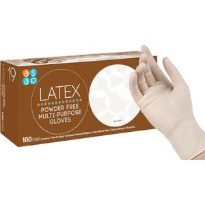 ASAP Latex Gloves Disposable Powder Free 4 Mil, Food Safe, Food Prep, Cleaning, Kitchen Gloves (Small)