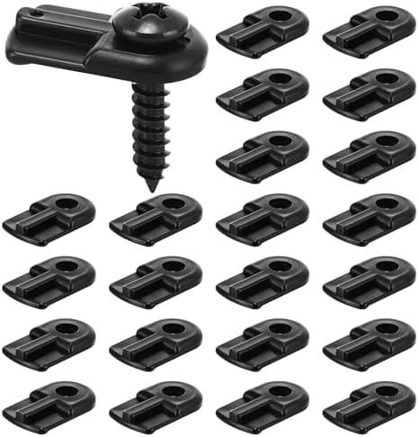 Blulu 24 Pack 13/16 x 1/2 Inches Flush Nylon Window Screen Clip with Screws Offset Clips for Fastens Storm Window, Storm Panels, Screen Door Clip(Black)