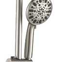 High Pressure 48-Settings Shower Head with Handheld Shower,Drill-Free 3-Way Diverter for Easy Reach,Adjustable Height Slide Bar Dual Shower Head Combo Set - Brushed Nickel
