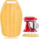 Mixer Slider Compatible with Kitchen aid Bowl Lift 4 .5-5 Qt Stand Mixer Bamboo- Kitchen Countertop Storage Mover Sliding Caddy for Kitchen Aid 4 .5-5 Qt Mixer (4 .5-5 Qt with handle-Natural)