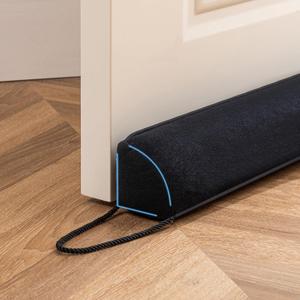 Sunolga 38" Door Draft Stopper Blocks Hot Cold Air with Removable Washable Cover for Gaps Up to 3", All-Season Noise and Wind Seal for The Bottom of Door and Window, Home Essentials, Black