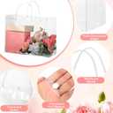 Woric 15 Pack Large Clear Gift Bags with Handle, 15.47"X6"x12" Large Plastic Gift Bags Shopping Bag for Small Business Gifts Wedding Mother's Day Birthday Party Favors