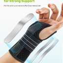 Rakiie 2 Pack Carpal Tunnel Wrist Braces, Adjustable Wrist Support Splint for Night Sleep & Daytime Working, Hand Braces Pain Relief for Arthritis, Typing & Pregnancy, Men & Women (Gray, S) (Black, S)