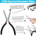 2Pcs Electrical Disconnect Pliers37960 37980 Automotive Tools Electrical Connector for Cars,Fuel Line Petrol Clip Pipe PliersDisconnect Tools for Push Tab Style Plugs (1*Red60+1*Red straight)