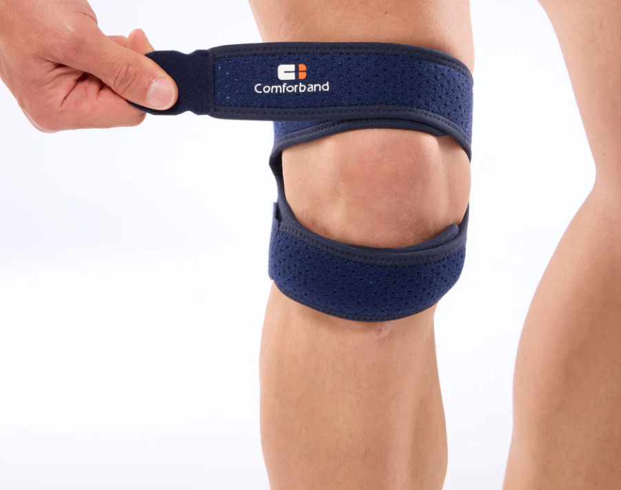 Dual Knee Strap Black Size L/XL