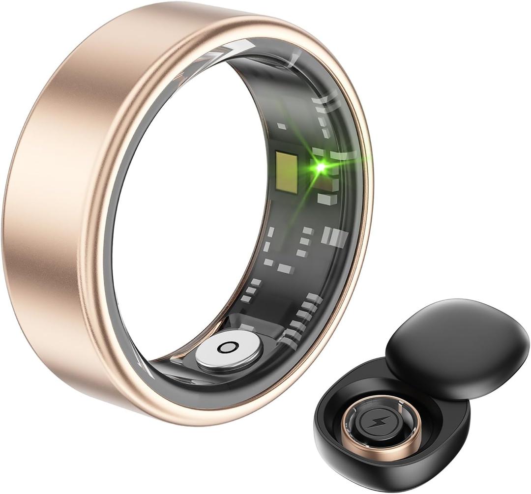 Smart Ring Fitness Tracker, Sleep Tracker, Heart Rate Monitor, Health Ring for Women Men, Remote Control Camera, Scrolling Through Videos, 7-Day Battery Life, No App Subscription (Gold, 10) Smart Ring Fitness Tracker, Sleep Tracker, Heart Rate Monitor, Health Ring for Women Men, Remote Control Camera, Scrolling Through Videos, 7-Day Battery Life, No App Subscription (Gold, 10)