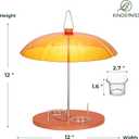 Kingsyard Oriole Bird Feeders for Outdoors Hanging, Double-Cup Jelly Platform Bird Feeder with Pegs for Orange Halves, Weather Protective Dome, Great for Attracting Orioles