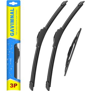 Gavimnal® 24"+18"+13" Silicone Wiper Blades Replacement For Chevrolet Equinox 2018-2021,All-Season Front Rear Windshield Wiper Blades(Set of 3)